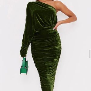 Pretty little thing Green Velvet Dress
